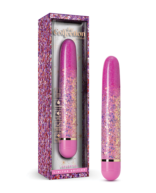 Вібратор із блискітками Blush Etherial Periwinkle, рожевий, 17.7 х 2.5 см - Изображение 5