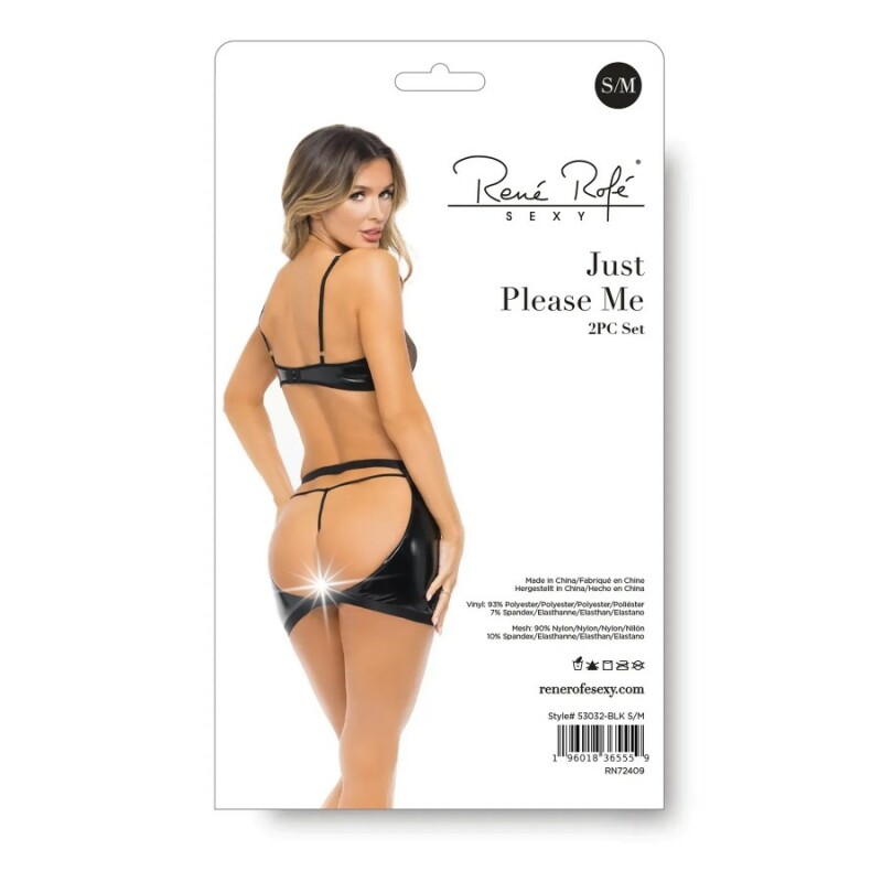 Комплект із доступом Just Please Me 2PC Set в чорному кольорі, розмір S/M - Изображение 3
