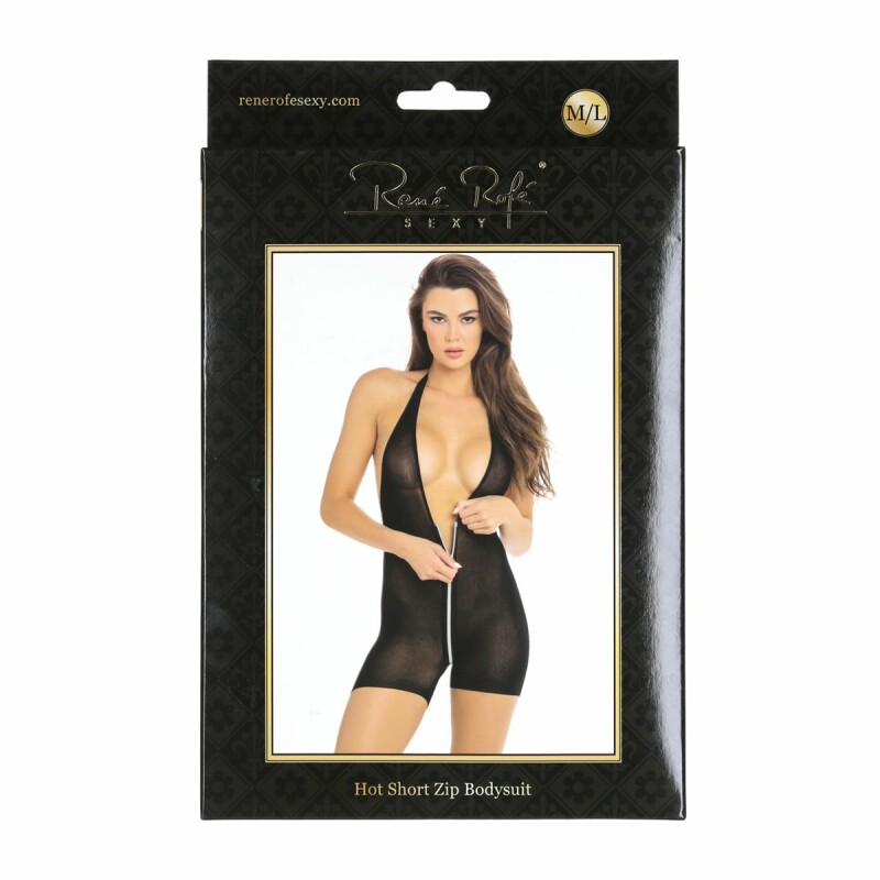 Боді на блискавці Hot Short Zip Bodysuit Black S/М - Изображение 1