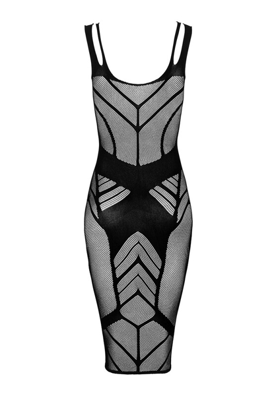 Сукня еротична Obsessive D609, із сітки, чорна, розмір One Size - Зображення 4