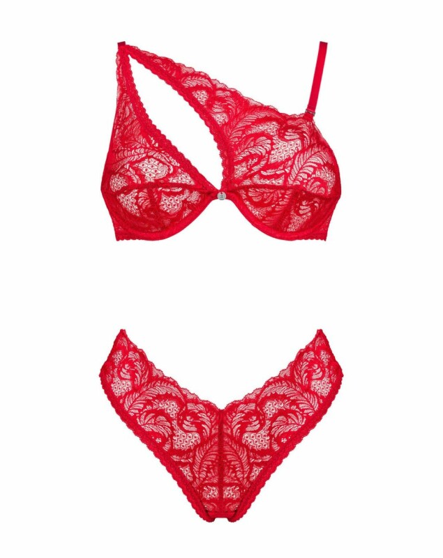 Набір сексуальної білизни XS/S Obsessive Atenica, червоний - Зображення 4