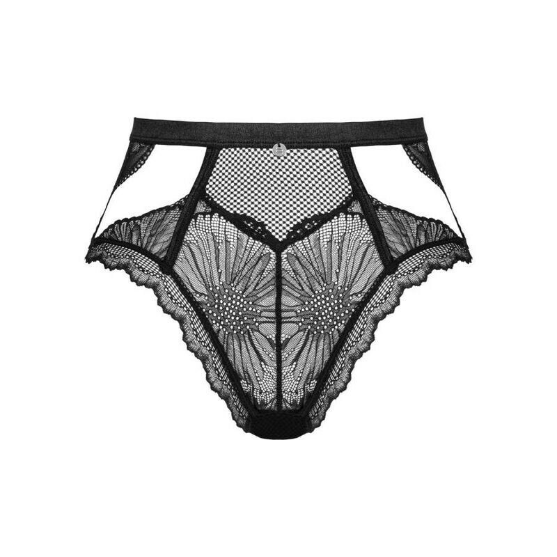 Трусики сексуальні M/L Obsessive Mibelia, мереживні, чорні - Зображення 2