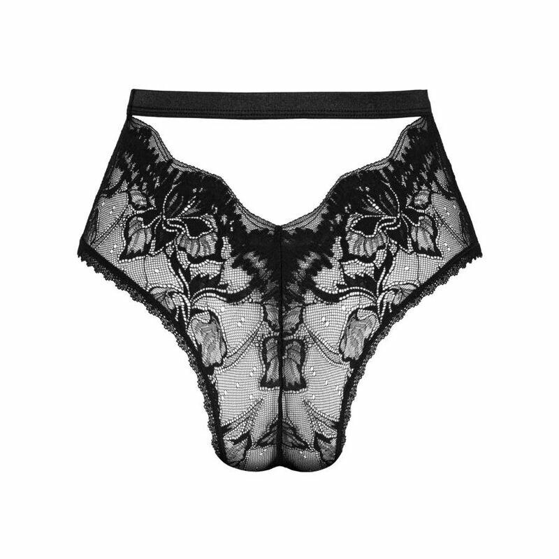 Трусики сексуальні M/L Obsessive Olvidia, мереживні, чорні - Зображення 5