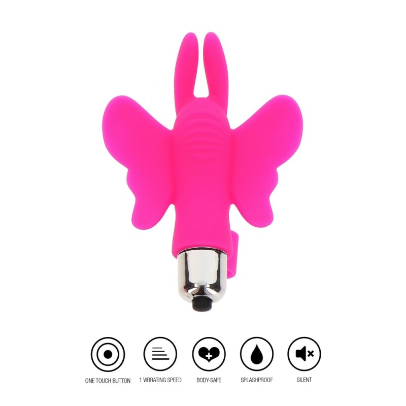 Вібратор на палець Toy Joy Butterfly Pleaser у вигляді метелика, рожевий, 11 х 7 см - Зображення 3