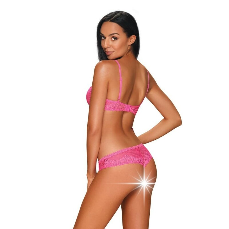 Сексуальний комплект Obsessive Alabastra, XXL, з інтимним доступом, рожевий - Зображення 3