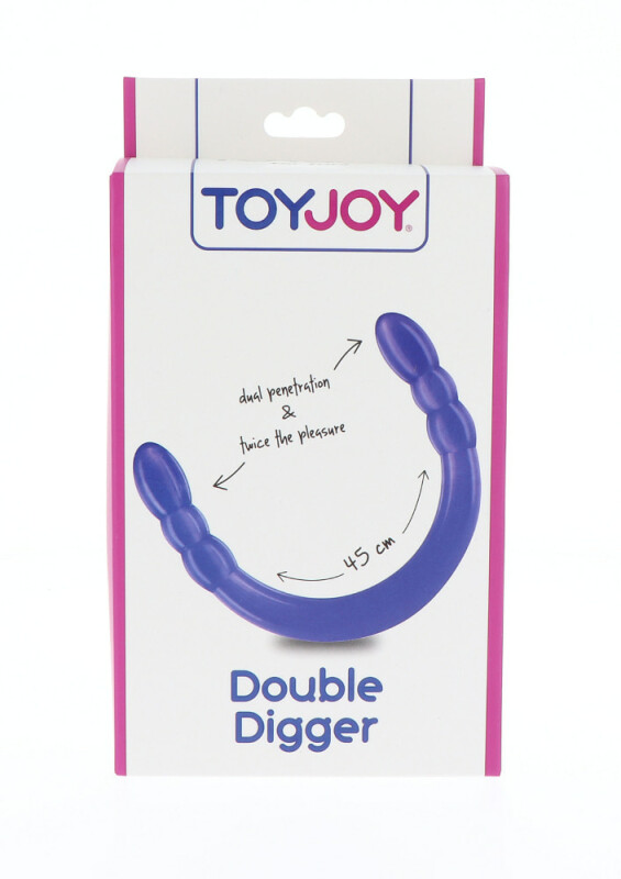 Фалоімітатор подвійний, нереалістичний TOY JOY фіолетовий, 45 х 3 см - Зображення 1
