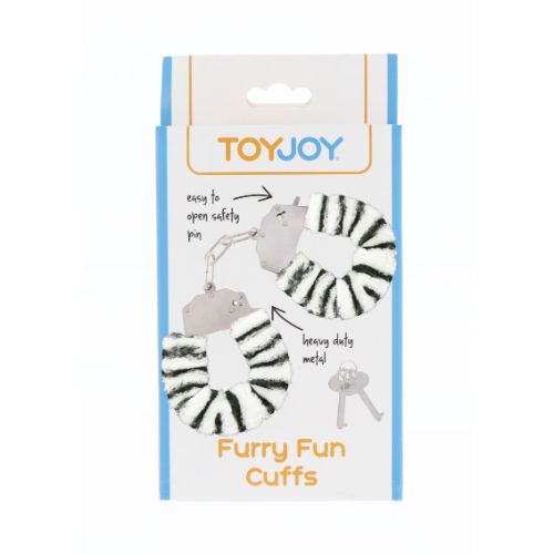 Наручники з хутром Зебра, Toy Joy - Изображение 2