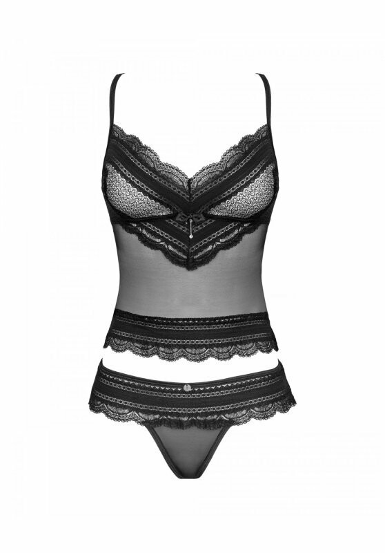 Комплект сексуальний Obsessive Ivannes, розмір L/XL, чорний - Изображение 6