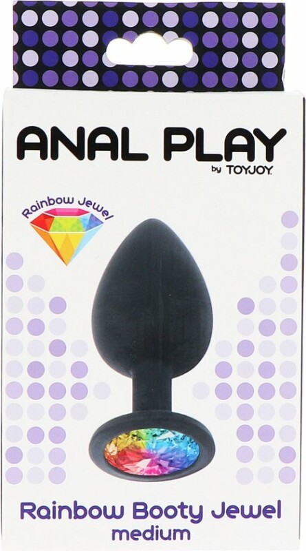 Анальна пробка M Toy Joy, з кристалом, чорна, 8 х 3.5 см - Зображення 1