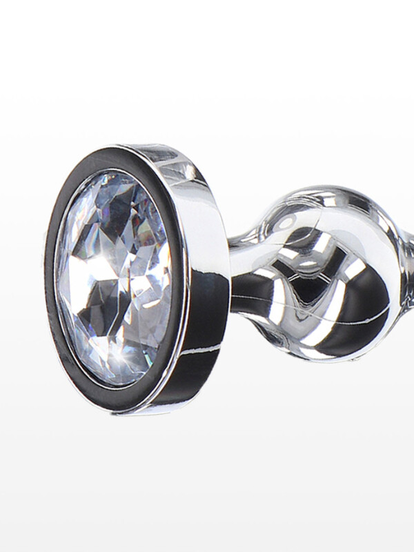 Анальна ялинка S металева зі стразами ToyJoy Anal Play Diamond Star Beads срібна, 10.5 см х 2.5 см - Зображення 2