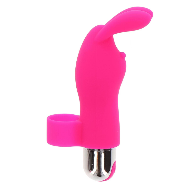 Вібратор на палець Toy Joy Bunny Pleaser з вушками кролика, рожевий, 10.5 х 3 см