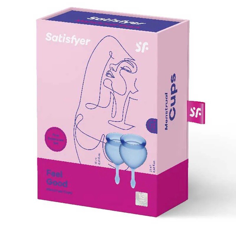 Набір менструальних чаш Satisfyer Feel Good синій, 2 шт - Зображення 1