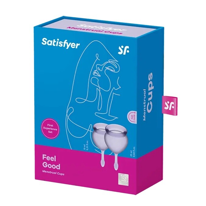 Набір менструальних чаш Satisfyer Feel Good фіолетовий, 2 шт - Зображення 1