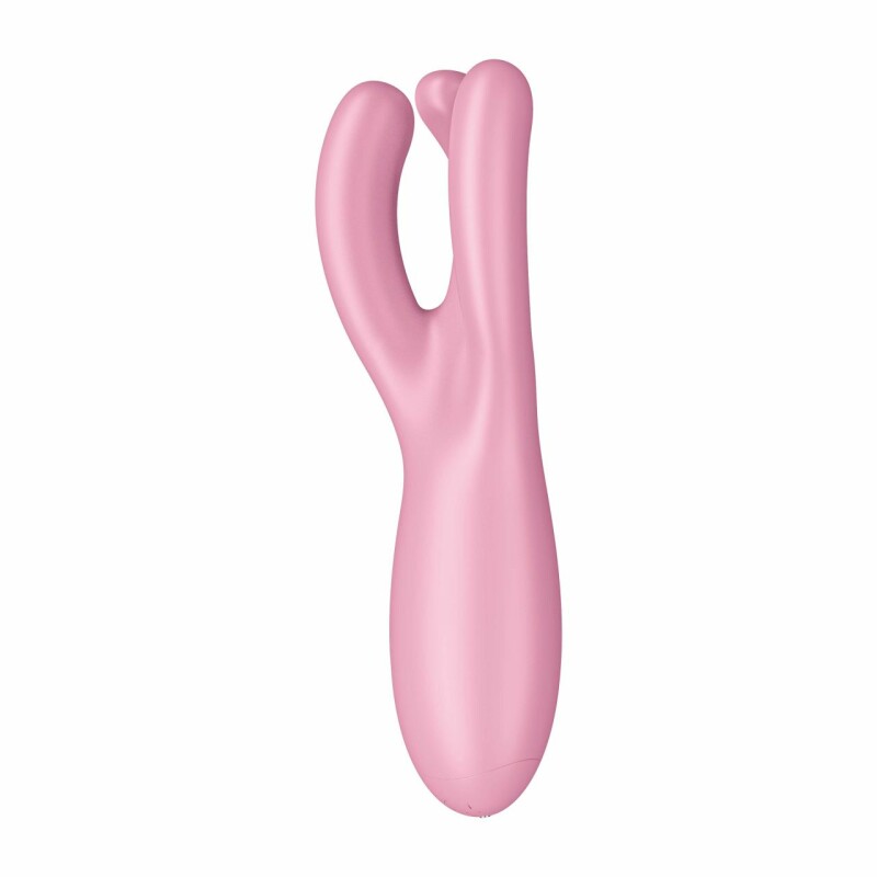 Вібратор потрійний Satisfyer Threesome 4 з додатком, рожевий, 14 х 5.5 см - Изображение 4