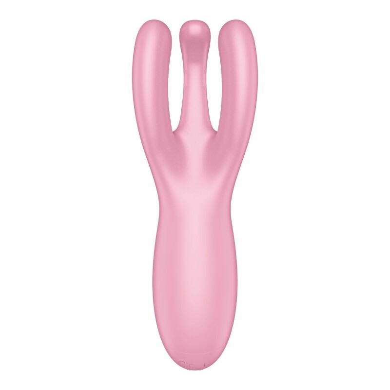 Вібратор потрійний Satisfyer Threesome 4 з додатком, рожевий, 14 х 5.5 см - Изображение 5