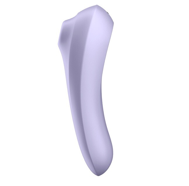 Подвійний вібратор Satisfyer Dual Pleasure з вакуумною стимуляцією та додактком, фіолетовий, 18 х 4.9 см - Изображение 2