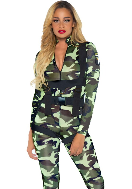 Сексуальний костюм десантниці Leg Avenue, M, Pretty Paratrooper, камуфляжний - Изображение 4