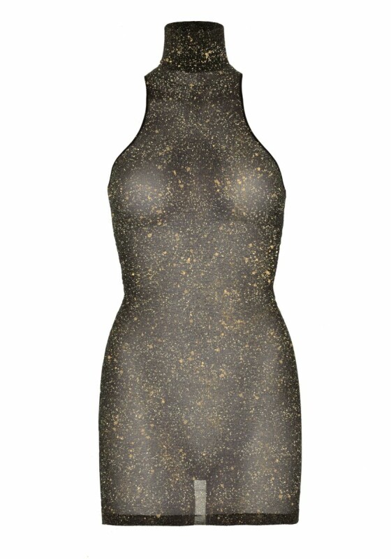 Сукня сексуальна з блискітками One Size Shimmer Leg Avenue, чорна - Изображение 3