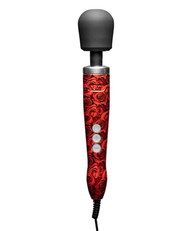 Вібромасажер Doxy Die Cast Rose Pattern, з трояндами, червоний - Изображение 1