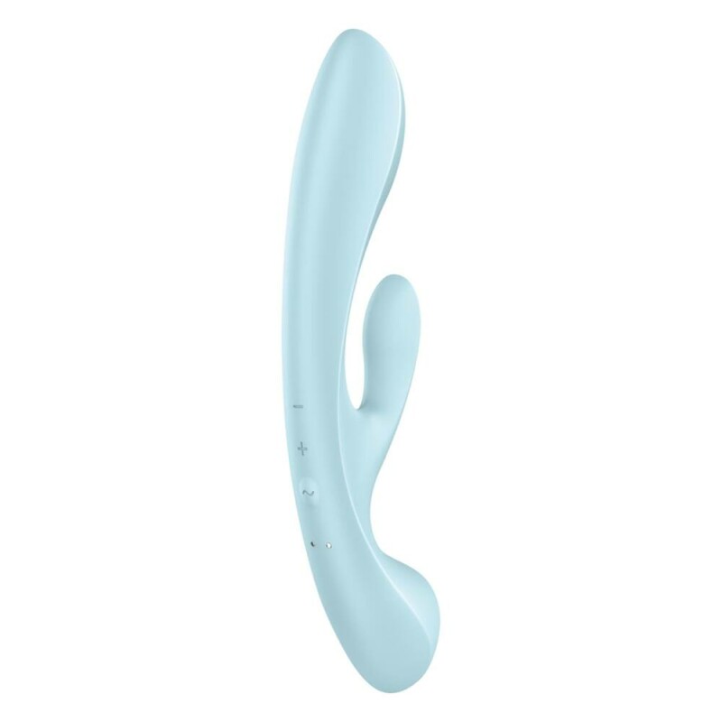 Вібратор-кролик Satisfyer Triple Oh блакитний, 23.8 х 4.7 см - Зображення 4