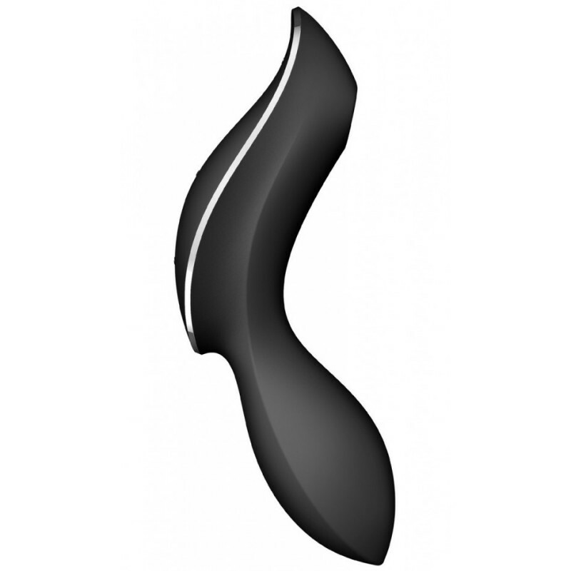 Вібратор подвійний Satisfyer Curvy Trinity 2 з вакуумною стимуляцією, чорний, 16.8 х 4.4 см - Изображение 3