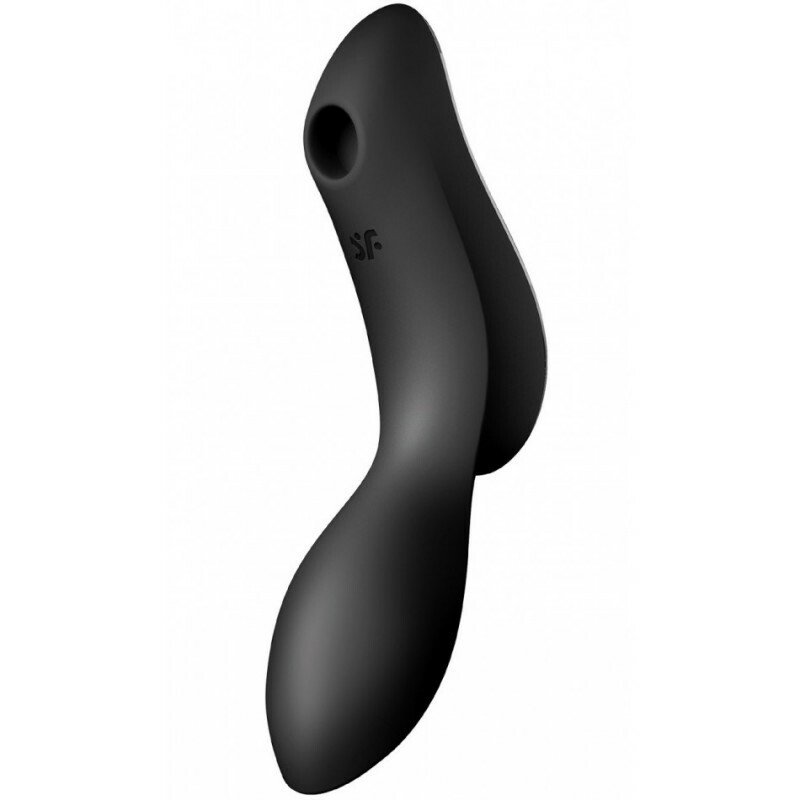 Вібратор подвійний Satisfyer Curvy Trinity 2 з вакуумною стимуляцією, чорний, 16.8 х 4.4 см