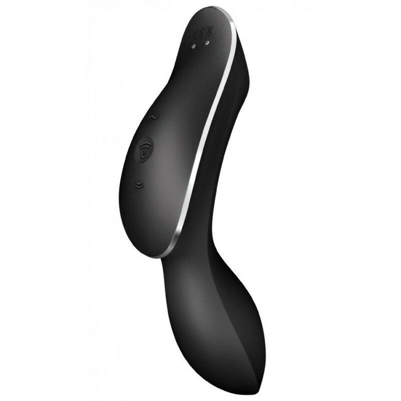 Вібратор подвійний Satisfyer Curvy Trinity 2 з вакуумною стимуляцією, чорний, 16.8 х 4.4 см - Изображение 4