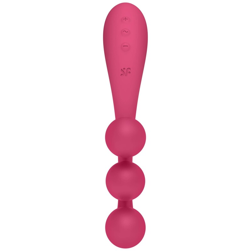 Вібратор універсальний Satisfyer Tri Ball 1 з трьома кульками, червоний, 22.2 х 4 см - Изображение 2