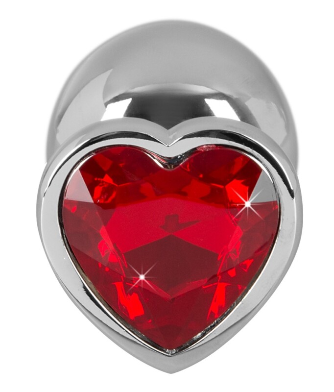 Анальна пробка з червоним каменем-серце You2Toys Diamond Butt Plug medium, 8.2 см х 3.4 см - Зображення 2