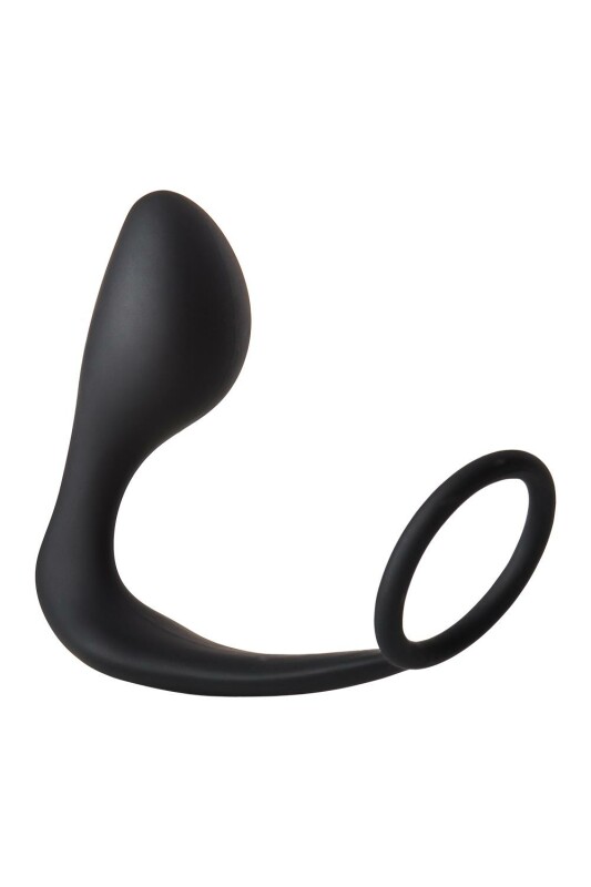 Анальна пробка Dream Toys Fantasstic з ерекційним кільцем, чорна, 12 х 3.4 см