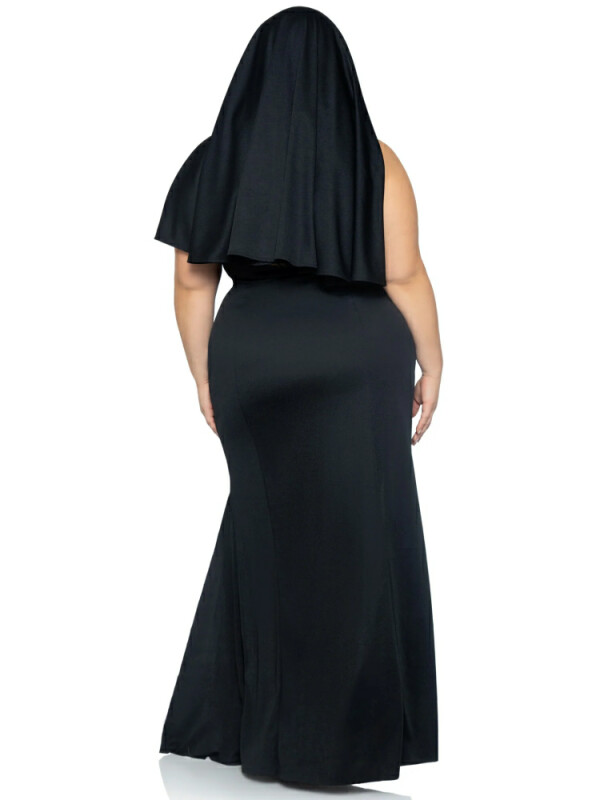 Костюм черниці Leg Avenue, XL/XXL, Sultry Sinner 3 предмети, чорний з білим - Зображення 2