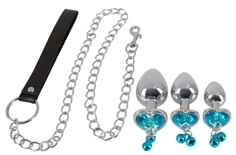 Набір анальних пробок з камінням і повідцем You2Toys Butt Plug Set