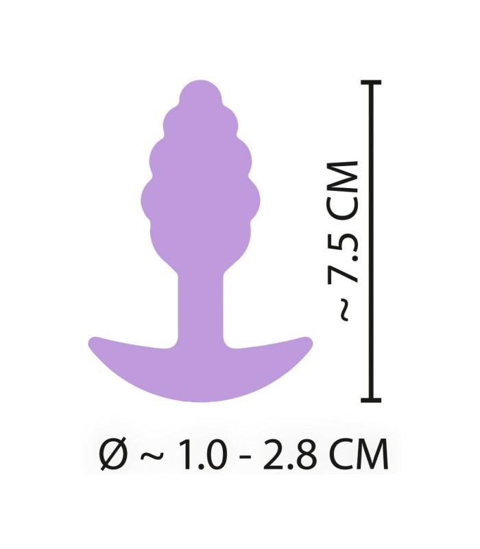 Анальна пробка Cuties Plugs Purple фіолетова, 7.5 см х 2.8 см - Зображення 5