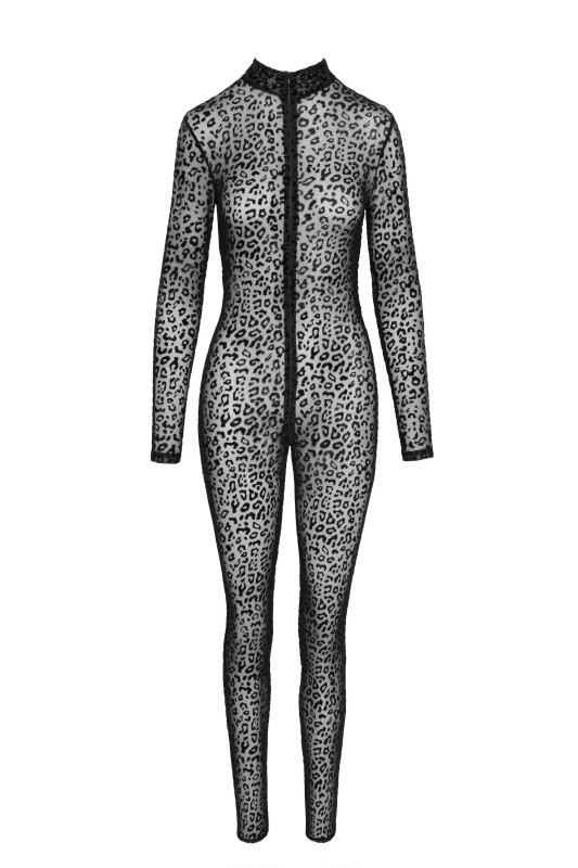 Еротичний комбінезон з леопардовим принтом L F285 Noir Handmade, чорний - Изображение 3