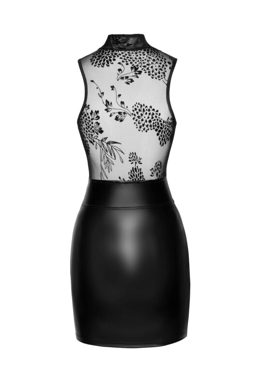 Сукня сексуальна вінілова M F241 Noir Handmade, з глибоким декольте, чорна - Зображення 4
