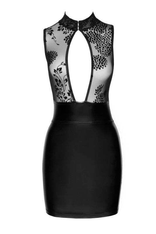 Сукня сексуальна вінілова M F241 Noir Handmade, з глибоким декольте, чорна - Зображення 3