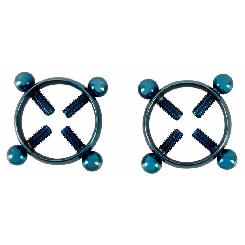 Затискачі для сосків Bad Kitty Nipple Jewellery Blue Moon зі сталі - Зображення 1