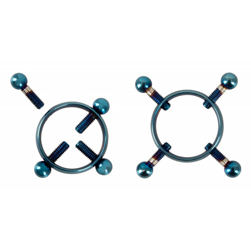 Затискачі для сосків Bad Kitty Nipple Jewellery Blue Moon зі сталі - Зображення 3