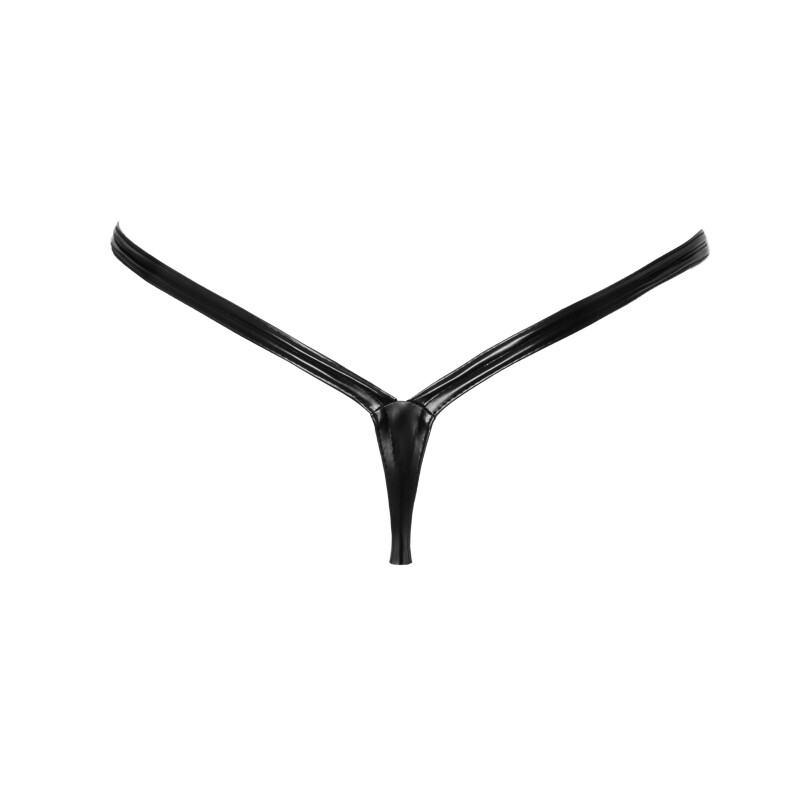 Стрінги сексуальні вінілові XL P010 Noir Handmade, чорні - Изображение 2