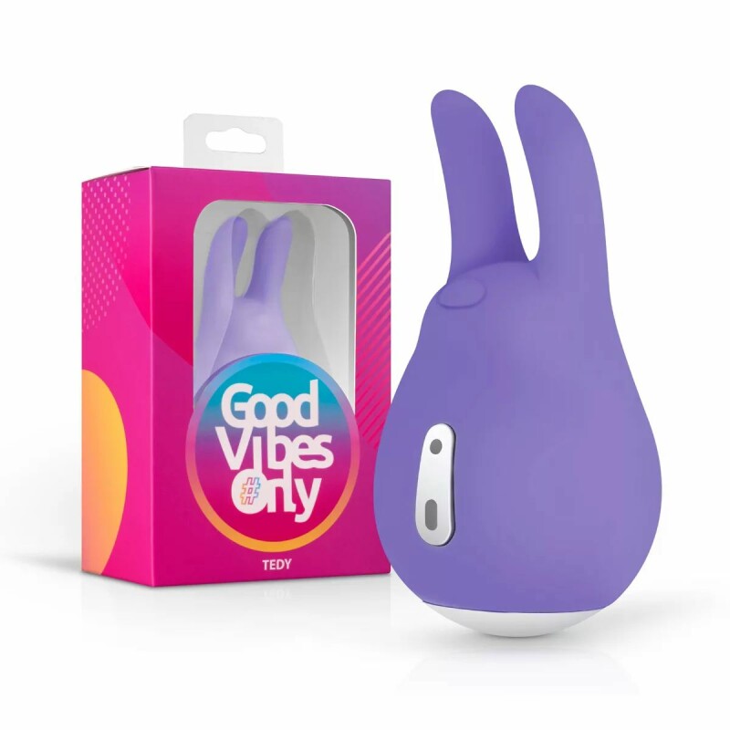 Вібратор для клітора Good Vibes Only Tedy силіконовий, фіолетовий, 9.5 х 5 см