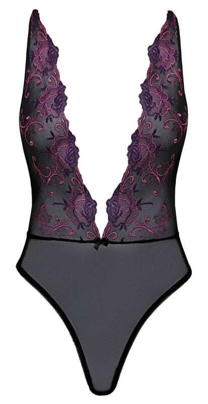 Боді сексуальний Kissable Body Embroidery, S/M, чорний - Изображение 2