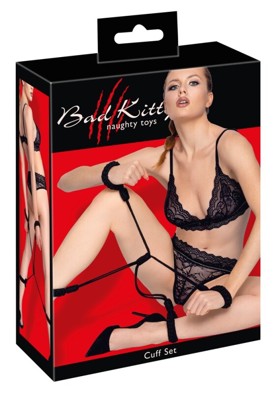 Система фіксації з бондажної мотузки Bad Kitty Handcuffs 1, чорна