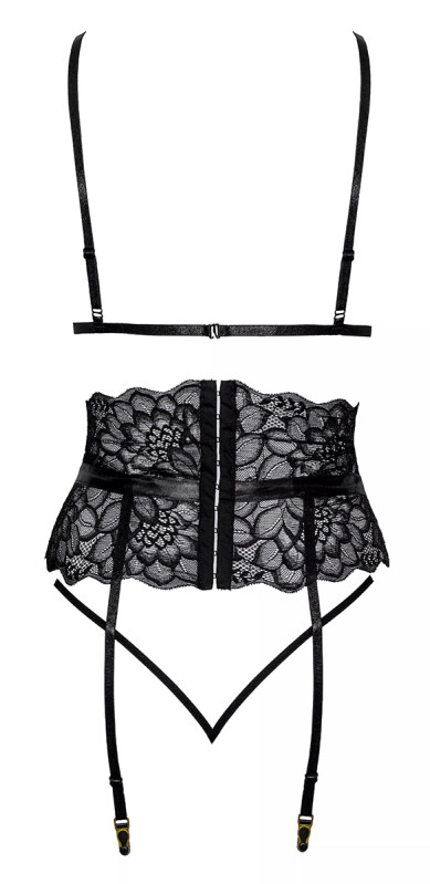 Комплект сексуальний Kissable Suspender Set, S/M, чорний - Изображение 3