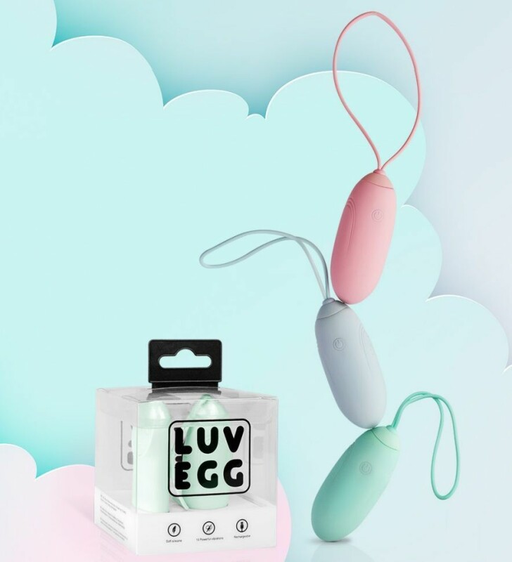 Віброяйце з дистанційним пультом Luv Egg, силіконове, чорне, 6.5 х 3.5 см