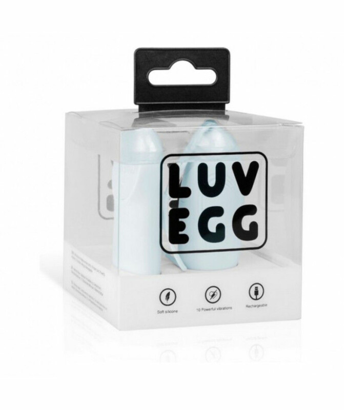 Віброяйце з дистанційним пультом Luv Egg, силіконове, блакитне, 6.5 х 3.5 см - Зображення 2