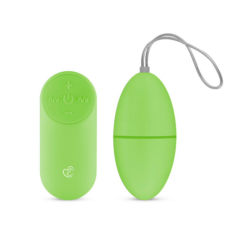 Віброяйце з дистанційним пультом Easytoys, салатове, 7 х 3.5 см