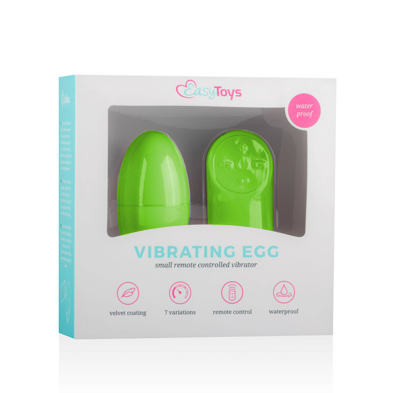 Віброяйце з дистанційним пультом Easytoys, салатове, 7 х 3.5 см - Изображение 1