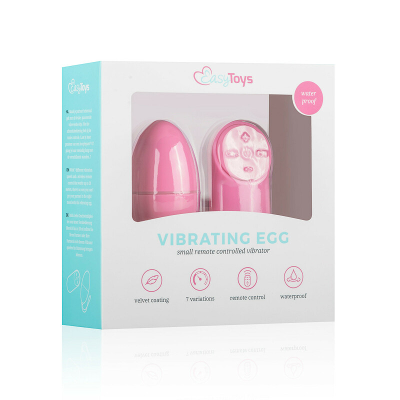 Віброяйце з дистанційним пультом Easytoys, рожеве, 7 х 3.5 см - Изображение 1