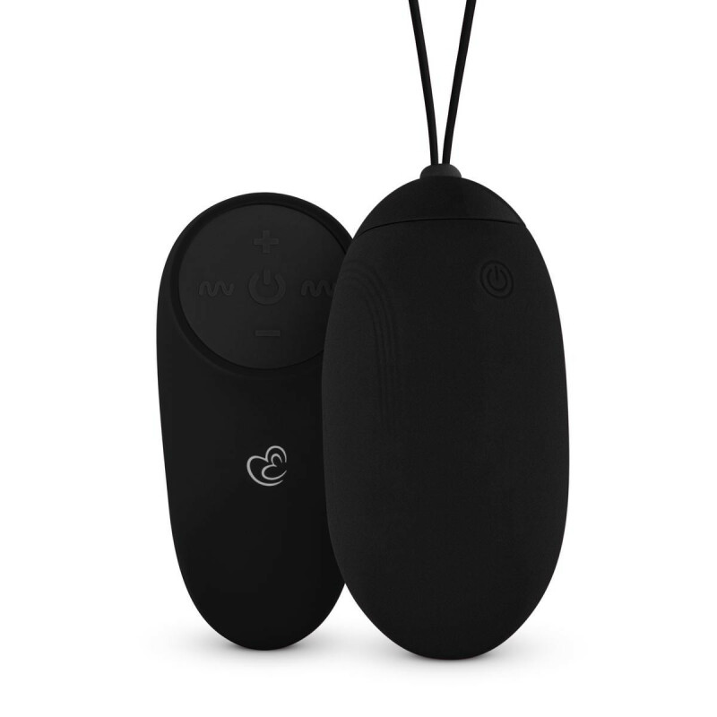 Віброяйце XL Easytoys, з дистанційним пультом, силіконове, чорне, 8 х 3.8 см