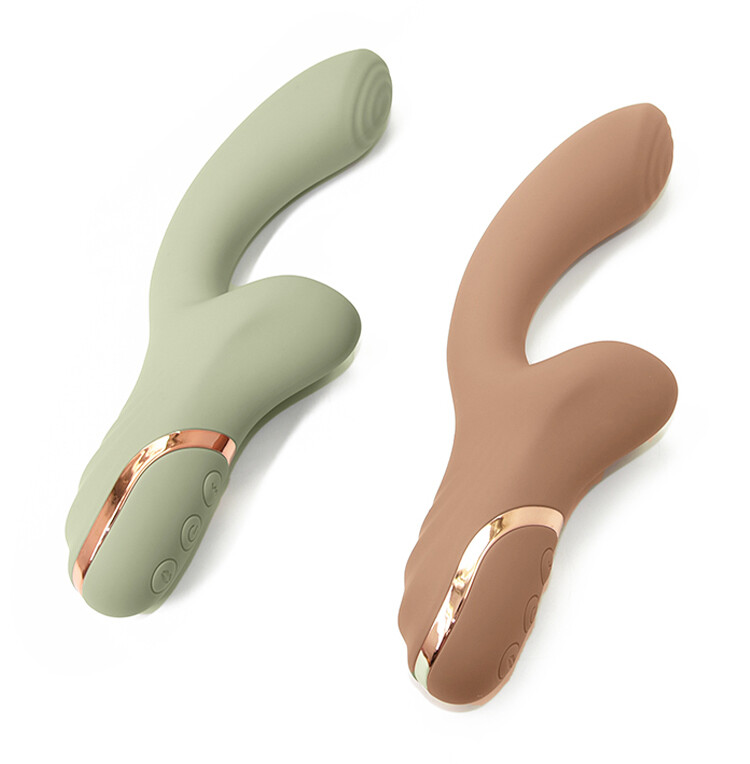 Вібратор-кролик Sweet Em Dual Bunny з вакуумом, бежевий, 22.1 х 4.2 см - Изображение 9